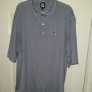 Footjoy FJ Striped Golf Shorts Sleeve Polo Shirt Men's sz XXL W/ Logo